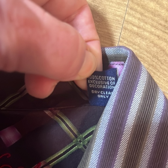 Robert Graham Brown Purple Striped Large Cotton L/S Classic Fit Button Up Shirt - Picture 7 of 8